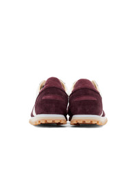 Spalwart Burgundy And White Marathon Trail Low Sneakers