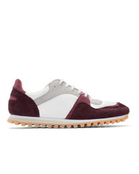 Spalwart Burgundy And White Marathon Trail Low Sneakers