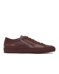 Common Projects Burgundy Original Achilles Low Sneakers