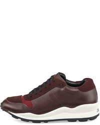 Opening Ceremony Leather Low Top Sneaker Mahogany