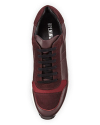 Opening Ceremony Leather Low Top Sneaker Mahogany
