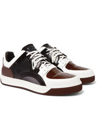 Fendi Patent Leather And Mesh Sneakers