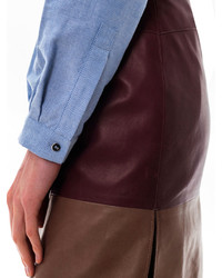 Richard Nicoll Bi Colour Leather Skirt