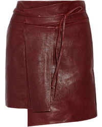 Isabel Marant Foften Wrap Effect Leather Mini Skirt