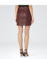 Reiss Leonie Belted Leather Mini Skirt