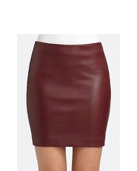 The Row Ebarg Leather Mini Skirt Plum