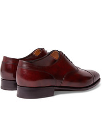 John Lobb Alford Museum Burnished Leather Cap Toe Oxford Shoes