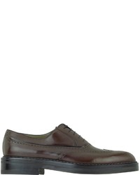 a. testoni Atestoni Burgundy Leather Wingtip Oxford Shoes