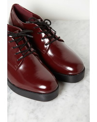 Forever 21 Patent Faux Leather Heeled Oxfords