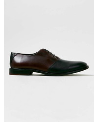 Topman Burgundy Leather Oxford Shoes