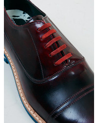 Topman Jermaine Burgundy Leather Oxford Shoes