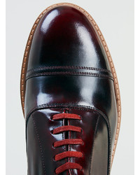 Topman Jermaine Burgundy Leather Oxford Shoes