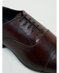 Topman Locke Brown Leather Oxford Shoes