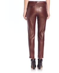 Vince Pintucked Leather Trousers