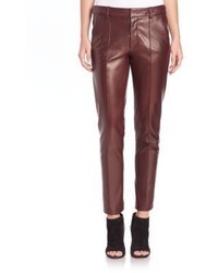 Vince Pintucked Leather Trousers