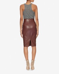 Bailey 44 Faux Leather Pencil Skirt Wine
