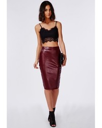 Missguided Mariota Faux Leather Pencil Skirt Burgundy | Where to ...