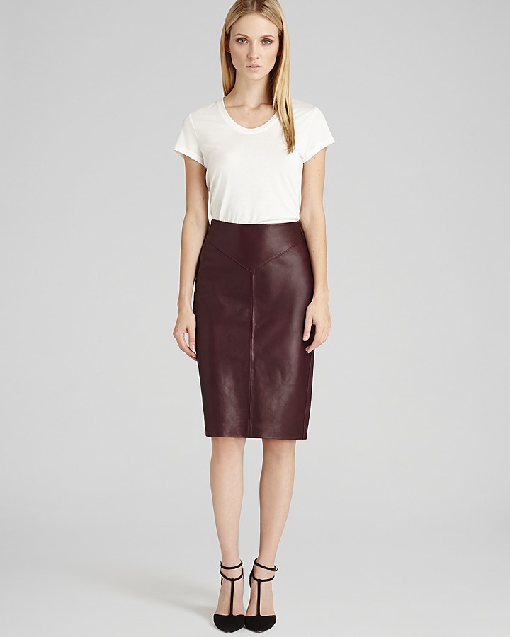 Reiss Pencil Skirt Shannon Leather, $360 | Bloomingdale's | Lookastic