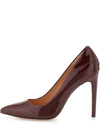 Halston Heritage Shirley Pointed Toe Patent Leather Pump Burgundy