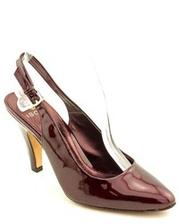 Isola Serena Burgundy Patent Leather Pumps Heels Shoes Eu 39
