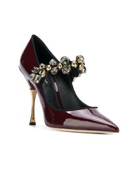 Dolce & Gabbana Mary Janes In Varnish With Jewel Strap