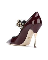Dolce & Gabbana Mary Janes In Varnish With Jewel Strap