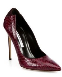 Brian Atwood Mercury Snakeskin Suede Pumps