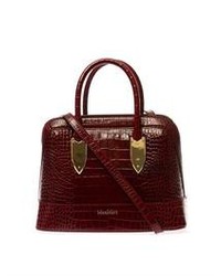 Max Mara Embossed Leather Small Bowling Bag