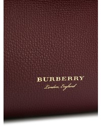 Burberry Small Y Leather And House Check Tote Bag
