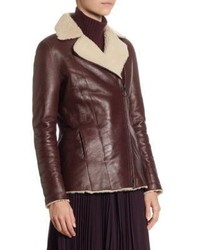 Akris Punto Lacquered Leather Shearling Jacket