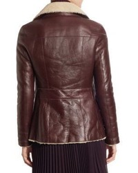 Akris Punto Lacquered Leather Shearling Jacket