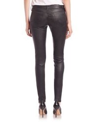 AG Adriano Goldschmied Leather Five Pocket Skinny Jeans