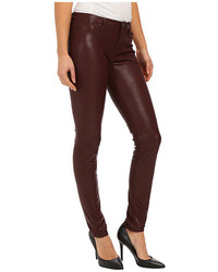 Blank NYC Burgundy Five Pocket Vegan Leather Pants In Going Downtown