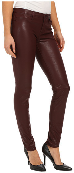 Blank NYC Burgundy Five Pocket Vegan Leather Pants In Going Downtown, $88, 6pm.com