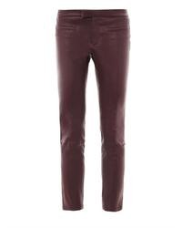 Helmut Lang Cropped Stovepipe Leather Trousers