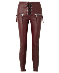 Unravel Project Lace Up Leather Skinny Pants