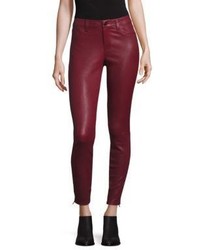 J Brand Mid Rise Stretch Leather Skinny Jeans