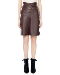 Isabel Marant Gladys High Waist Ruched Leather Skirt