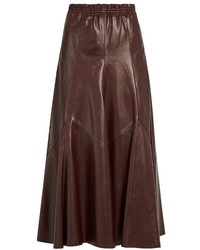 Sonia Rykiel Leather A Line Midi Skirt