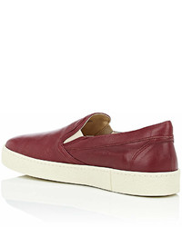 Barneys New York Crepe Sole Leather Slip On Sneakers