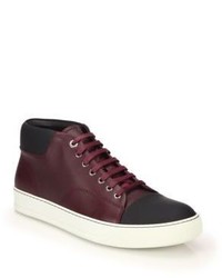 Lanvin Mid Rise Leather Sneakers