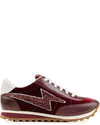 Marc Jacobs Velvet And Leather Sneakers