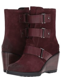 Burgundy Leather Snow Boots