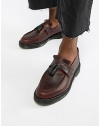 Dr. Martens Adrian Tassel Loafers In Deep Red