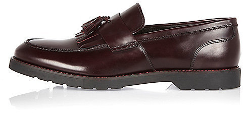 dark red loafers