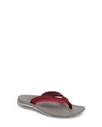 Burgundy Leather Thong Sandals
