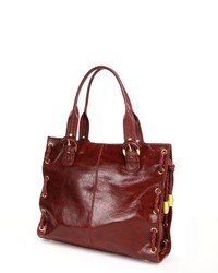 Amerileather Double Handled Buckle Leather Tote