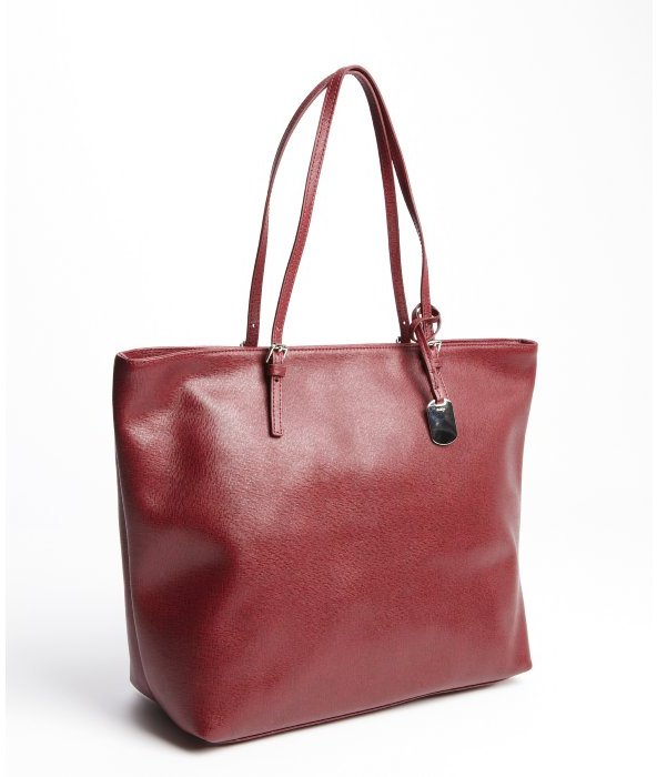 burgundy leather tote