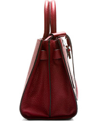 Carven Burgundy Leather Chain Lock Tote