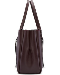 Lanvin Burgundy Leather Small Shopper Bag